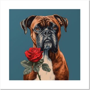 Romantic Boxer Dog Posters and Art